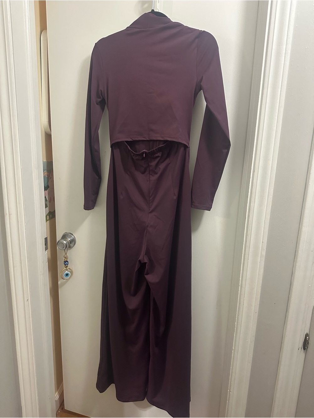 HALARA Long Sleeve Scoop Neck Jumpsuit in Plum - Picture 2 of 5